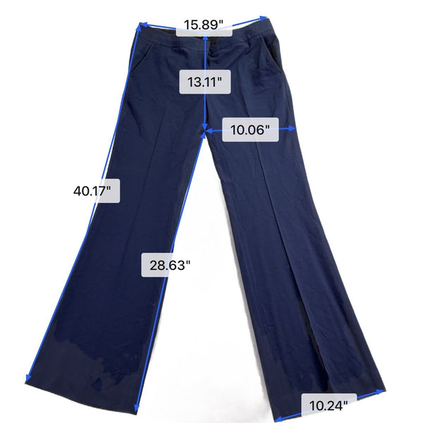 BCBGMaxAzria Womens Navy Flared Dress Pants Size 8