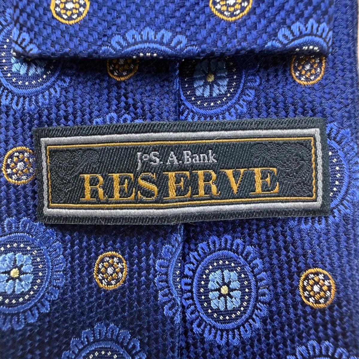 Jos A Bank Mens Blue Silk Patterned Tie Classic Style