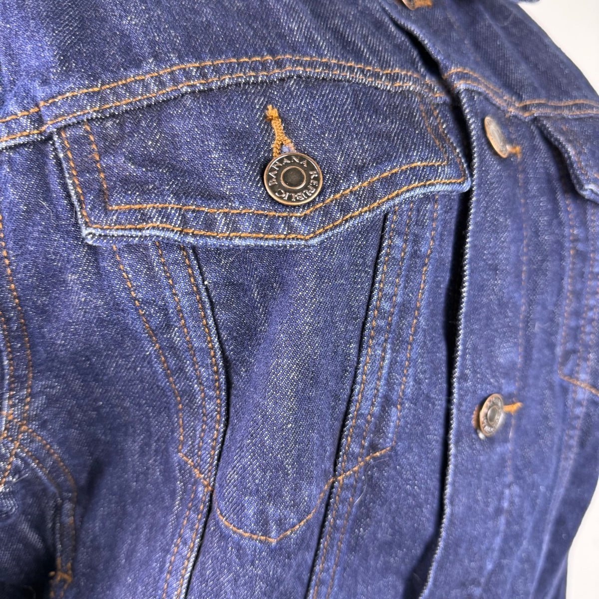 Banana Republic Womens Dark Wash Denim Jacket Casual Button-Up Sz S