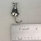 Zina Sterling Silver Cat Brooch Vintage Elegant Minimalist Jewelry Piece