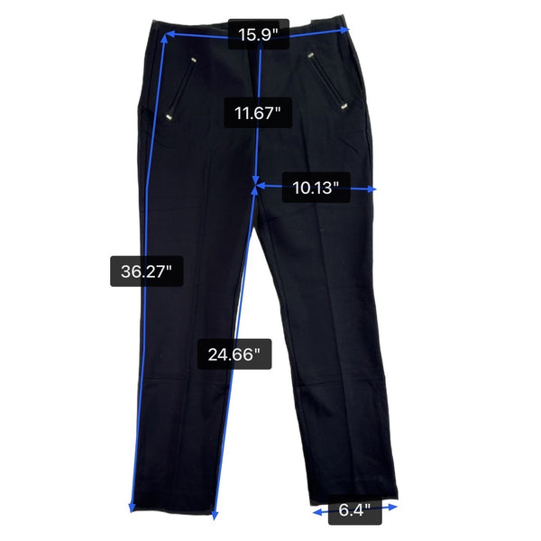 Chicos Womens Black Rayon Blend Slim Pants Slim Mid-Rise  Size 1.5 US 10