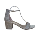 Dream Pairs Women’s Golden Glitter Open Toe Low-Chunk Ankle Strap Heels Size 9