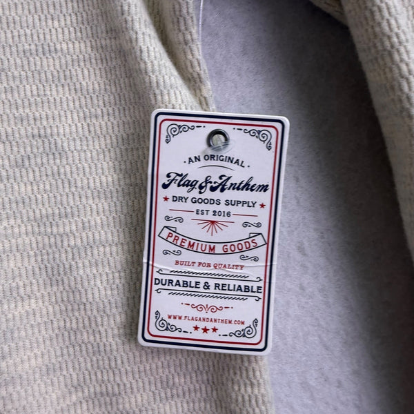 Flag & Anthem Mens Beige Cotton/Polyester Hoodie Sweater Waffle Knit Sz M - New