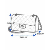 INC Women’s Silver Metallic Mesh Chain Strap Fold-Over Design Clutch Bag