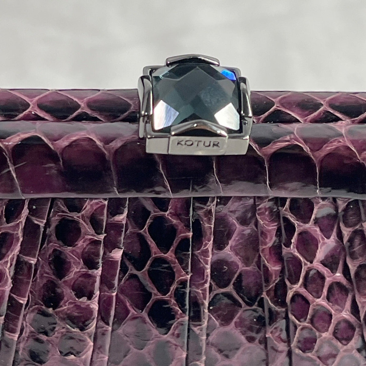 Kotur Women's Purple Snakeskin Evening Clutch Sz S