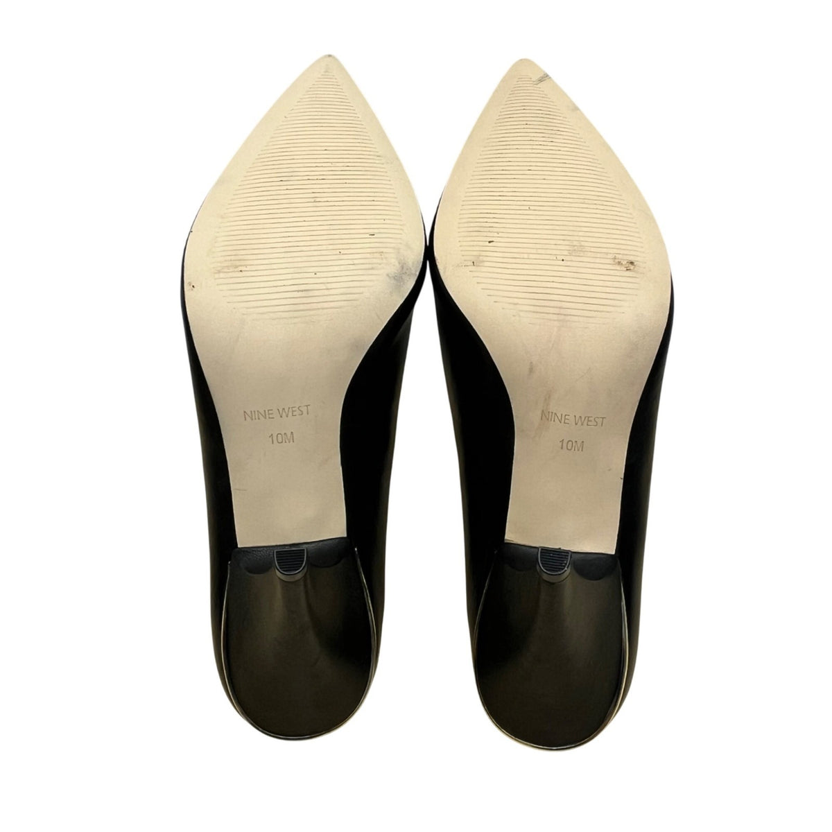 Nine West Women’s Black Leather Pointed Toe Whistles High Heel Pumps Size 10M