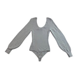 Abercrombie & Fitch Womens Sage Ribbed Bodysuit Long Sleeves Size M