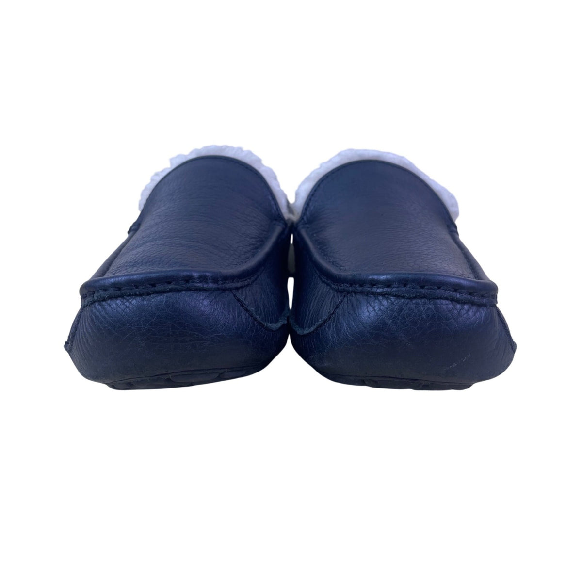 Ugg Men’s Black Leather & Sheepskin Lined  Indoor Outdoor Ascot Slippers Size 10