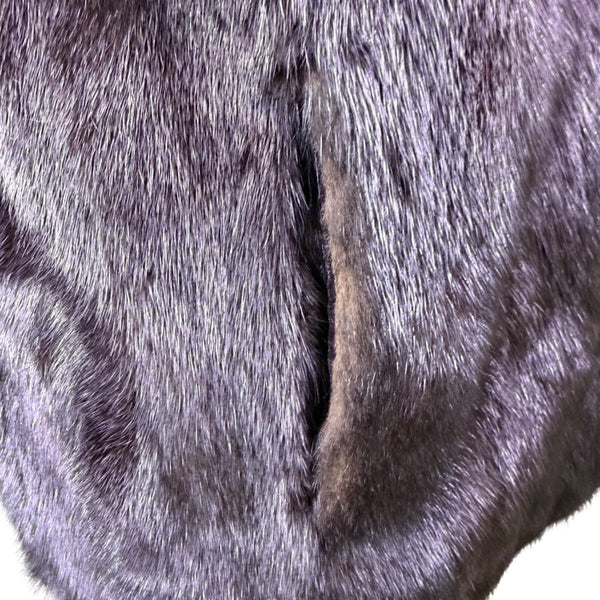 Rosendorf/Evans Womens Black Genuine Mink Fur Coat Luxurious Vintage Sz M