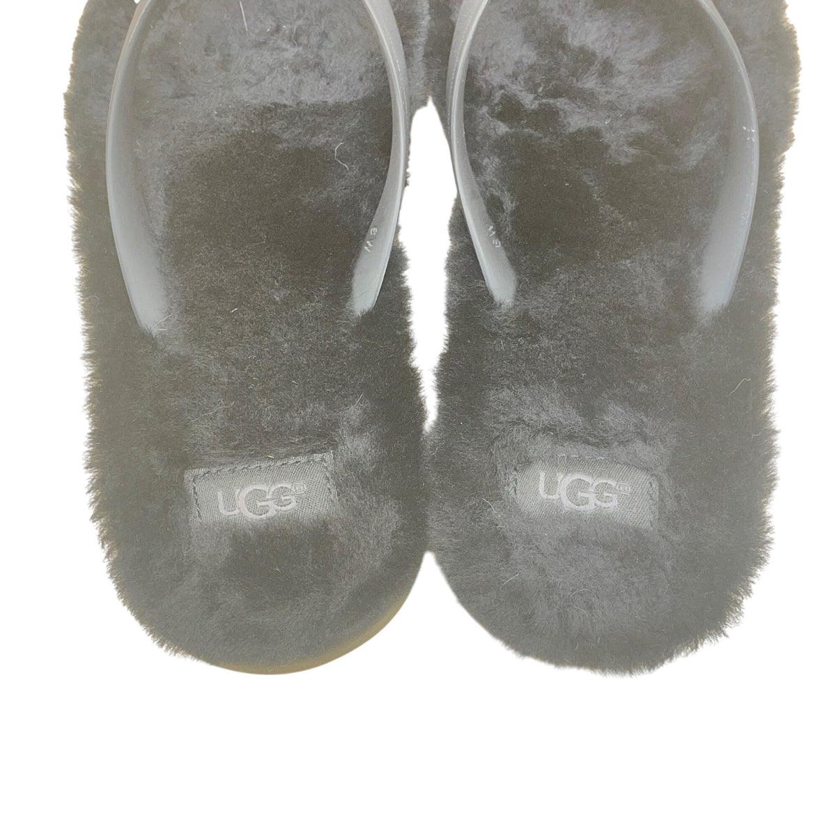 UGG Women’s Black Fur Comfortable Flip Flop Plush Slippers Sandals Size 6W