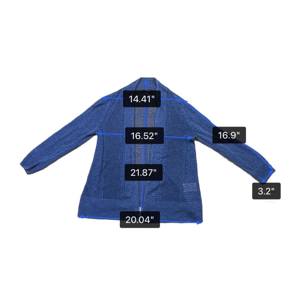 Alfani Womens Blue Open-Front Cardigan Petite Lightweight Knit Sz S