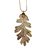 Gold Tone Womens Filigree Leaf Pendant Necklace Chain Japan Vintage