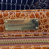 Samantha Brown Women’s Black & Brown Croc-Embossed Rolling Carry-On Luggage