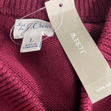J.Crew Men's Wine Red Crewneck Plush Knit Fabric Sweater Sz L- NWT