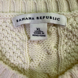 Banana Republic Womens Cream Cable Knit Sweater Soft Textured Design Size XL