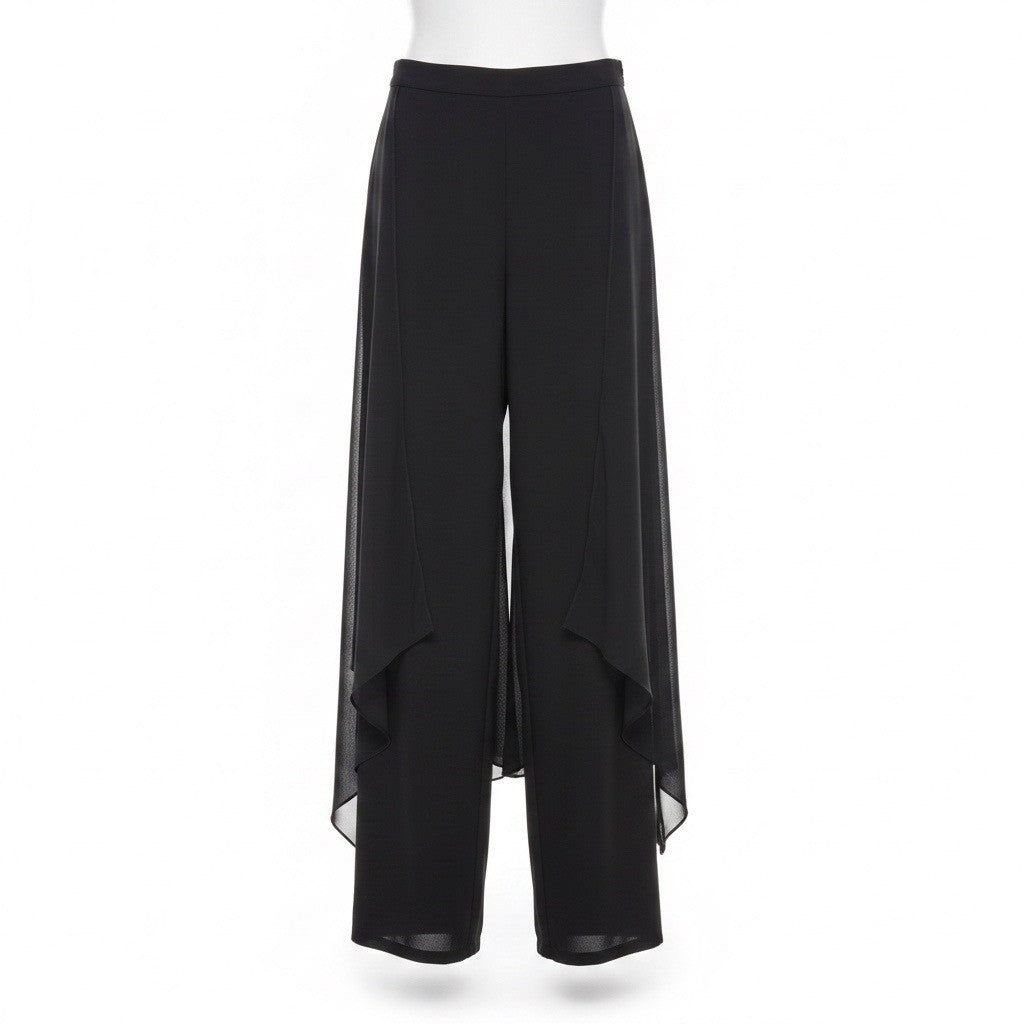 Jeffrey & Dara Womens Black Evening Palazzo Pants Sheer Overlay Ready Size 8
