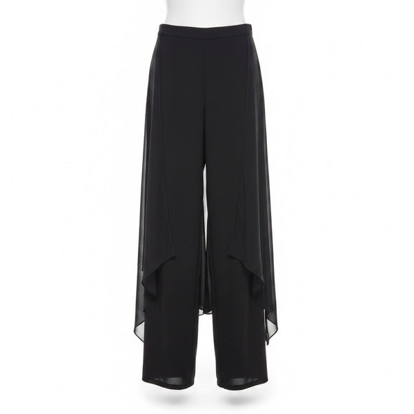 Jeffrey & Dara Womens Black Evening Palazzo Pants Sheer Overlay Ready Size 8