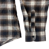 Men's Brown Plaid Button Up Long Sleeve Shirt Sz XXL
