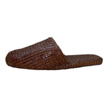 Women’s Brown Woven Leather Slip-On Textured Mule  Shoes Size Aprox US9