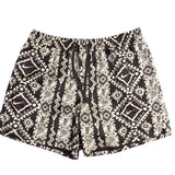 Nike Mens Black White Swim Trunks Standard Fit Above-Knee Geometric Print Sz L