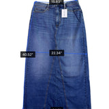 Jessica Simpson Womens Blue Denim Stretch Maxi Skirt Raw Hem Slim Fit Size 12