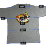 Sanrio Men Gray Cotton/Polyester Gudetama Graphic T-Shirt Humor Cute Design