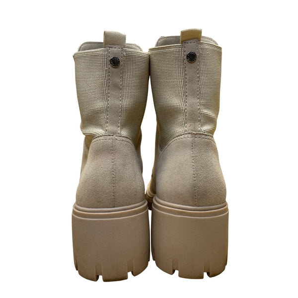 Steve Madden Women’s Beige Leather Lace-Up Zanet Combat Ankle Boots Size 9M