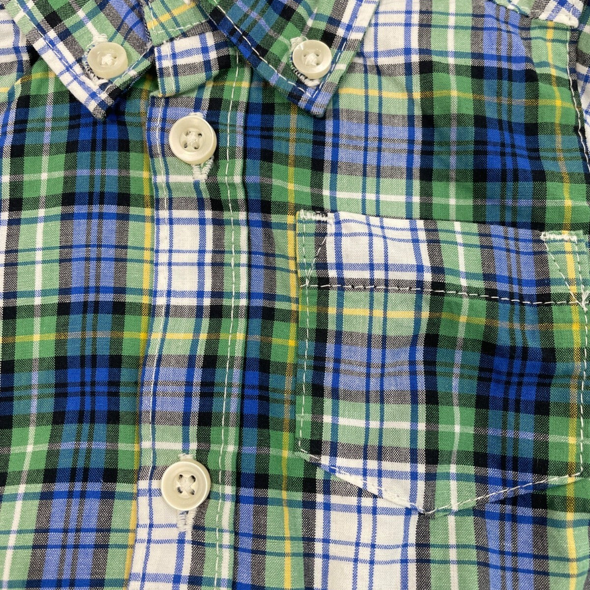 Carters Baby Boys Green & Blue Plaid Button-Up Bodysuit Size 3M - New