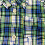 Carters Baby Boys Green & Blue Plaid Button-Up Bodysuit Size 3M - New