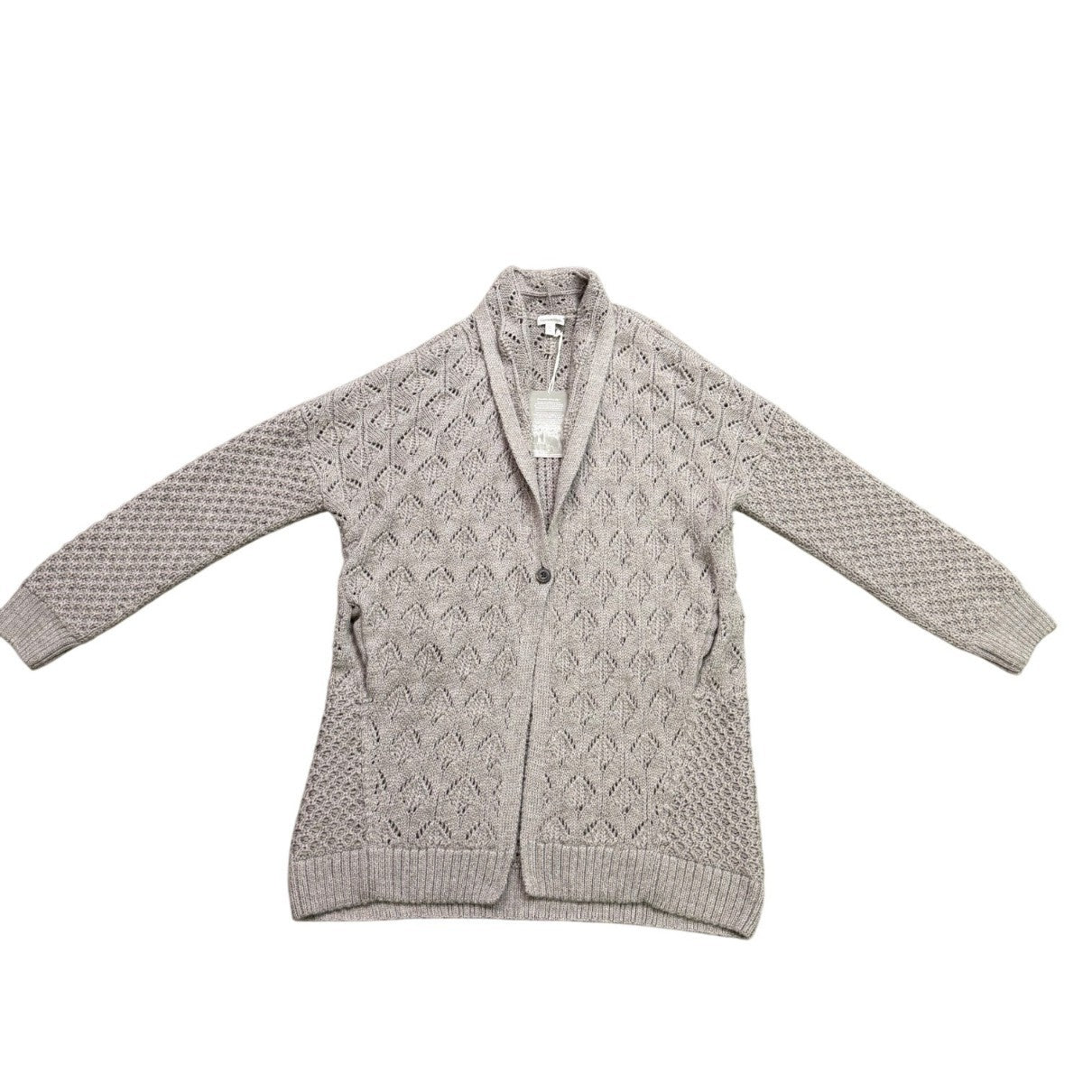 Garnet Hill Womens Gray Baby Alpaca Cardigan Sweater Button Front Textured Sz M