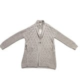 Garnet Hill Womens Gray Baby Alpaca Cardigan Sweater Button Front Textured Sz M