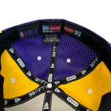 NBA Newera White Basketball Hat Los Angeles Lakers Fitted Cap Sz 7