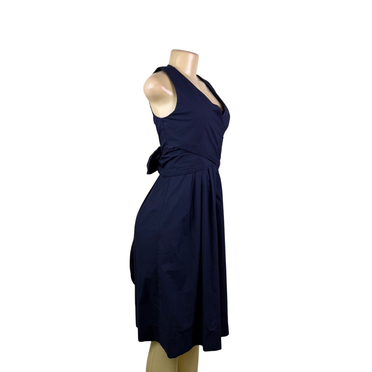 J. By J.Crew Women’s Navy Cotton Blend Sleeveless Wrap Dress Casual Fit  Size 00