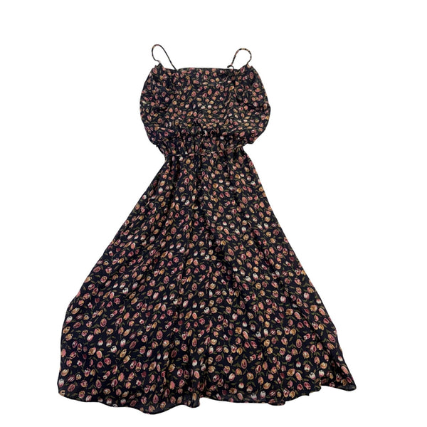 L.T.D. By Roberta Womens Black Floral Spaghetti Strap Maxi Dress Size 7-8