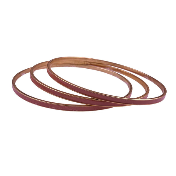 Alfani Womens Rose Gold Tone Metal Slim Bangle Bracelets Set Of 3 Modern Design