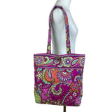 Vera Bradley Women’s Multicolor Quilted Paisley Large Pockets Fabric Tote Bag