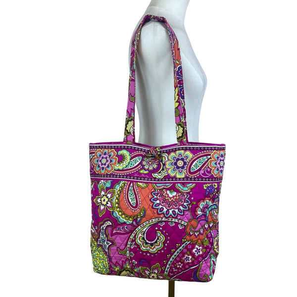 Vera Bradley Women’s Multicolor Quilted Paisley Large Pockets Fabric Tote Bag