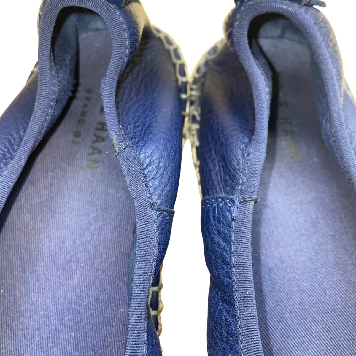 Cole Haan Women’s Marine Blue Leather Cloudfeel Espadrille Slip-On Shoes Sz 6.5B