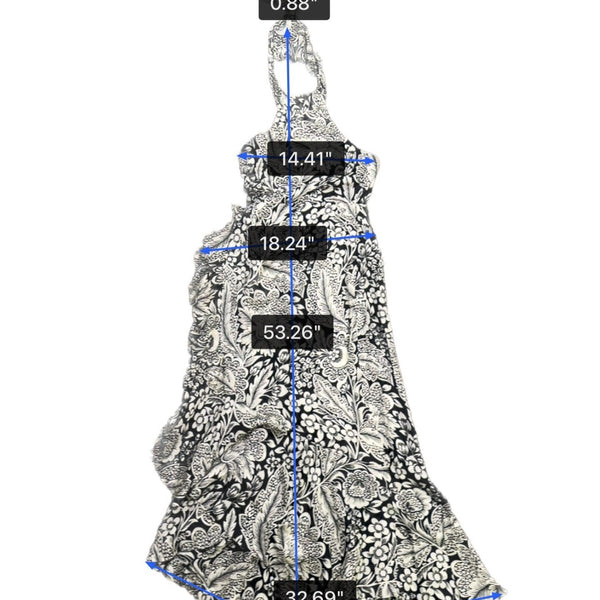 J.Crew Womens Black & White Viscose Halter Maxi Dress Floral Print Size 4