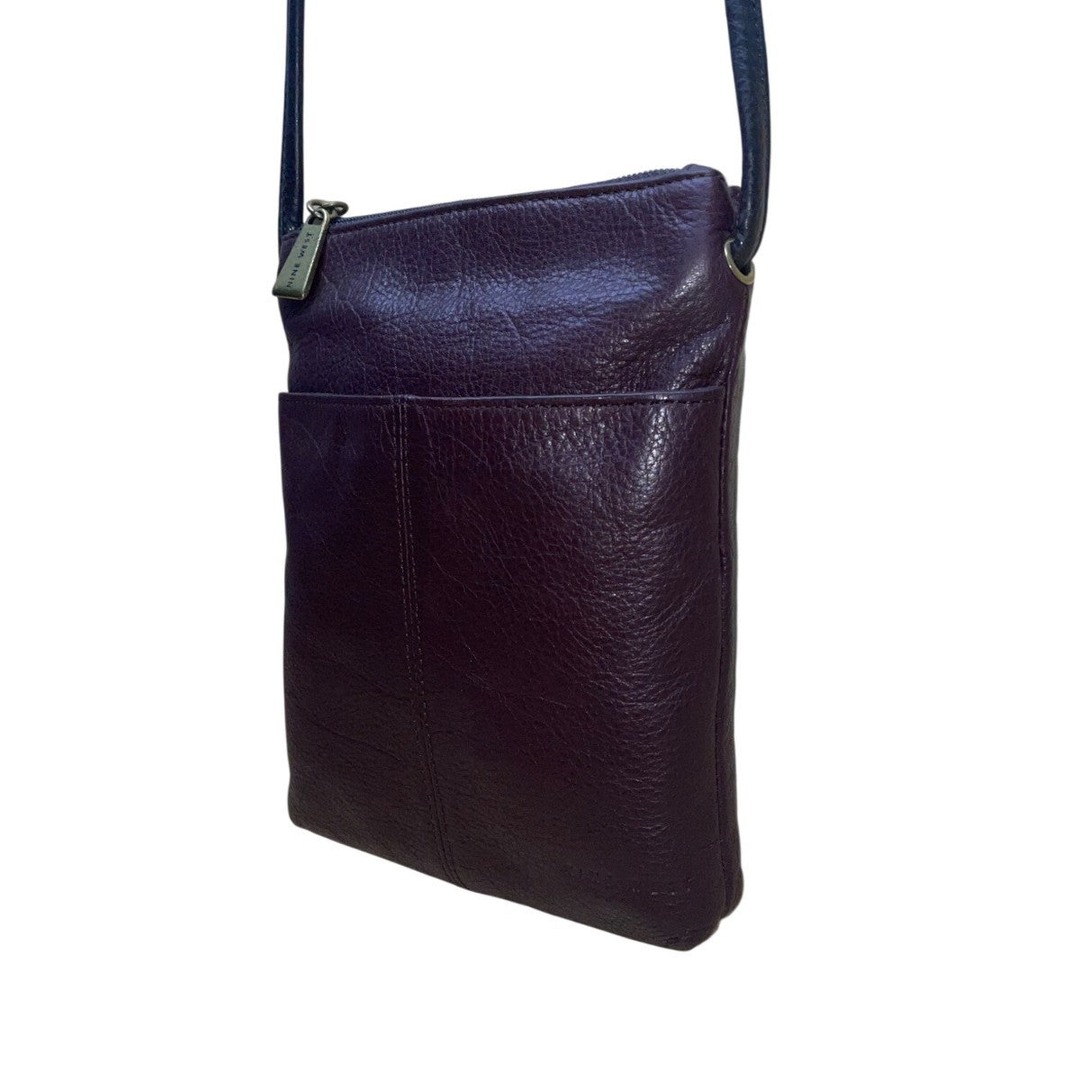 Nine West Women’s Purple Faux Leather Strapped Zipper Closure Crossbody Bag
