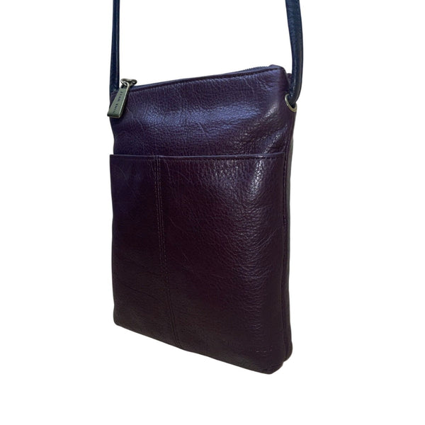 Nine West Women’s Purple Faux Leather Strapped Zipper Closure Crossbody Bag