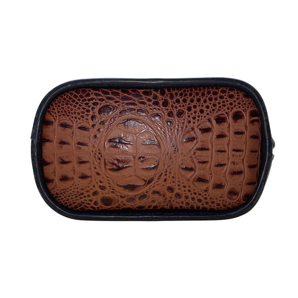 Bar Harbor Women’s Brown & Black Croc Embossed Faux Leather Shoulder Bag