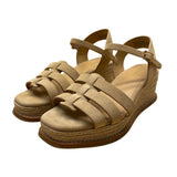 Splendid Women’s Beige Suede Adjustable Strap Espadrille Wedge Sandals Size 8M