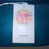 Aphison Women’s Blue Vegan Leather Adjustable Strap Zip Closure Shoulder Bag