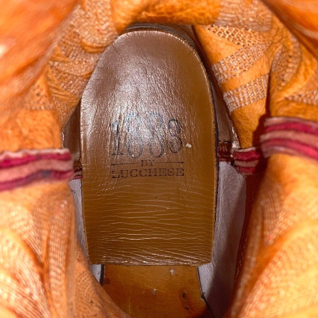 Vintage Lucchese Women’s Western Cowboy Boots Burgundy Leather Size 6.5 B
