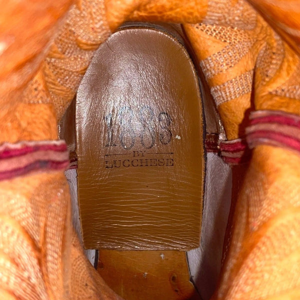 Vintage Lucchese Women’s Western Cowboy Boots Burgundy Leather Size 6.5 B