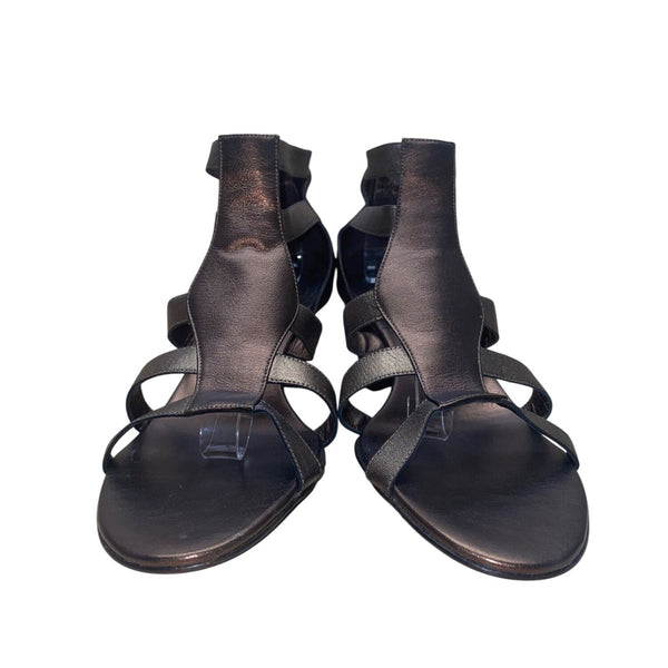 Amalfi By Rangoni Women’s Copper Brown Strappy Leather Low Heel Sandals Size 9M