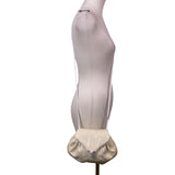 Novita Krishan Women’s White Snakeskin Embossed Rhinestone Clasp Crossbody Bag