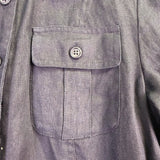 Lauren Ralph Lauren Womens Black Linen Belted Button-Up Pocket Shirt Dress Sz 2P