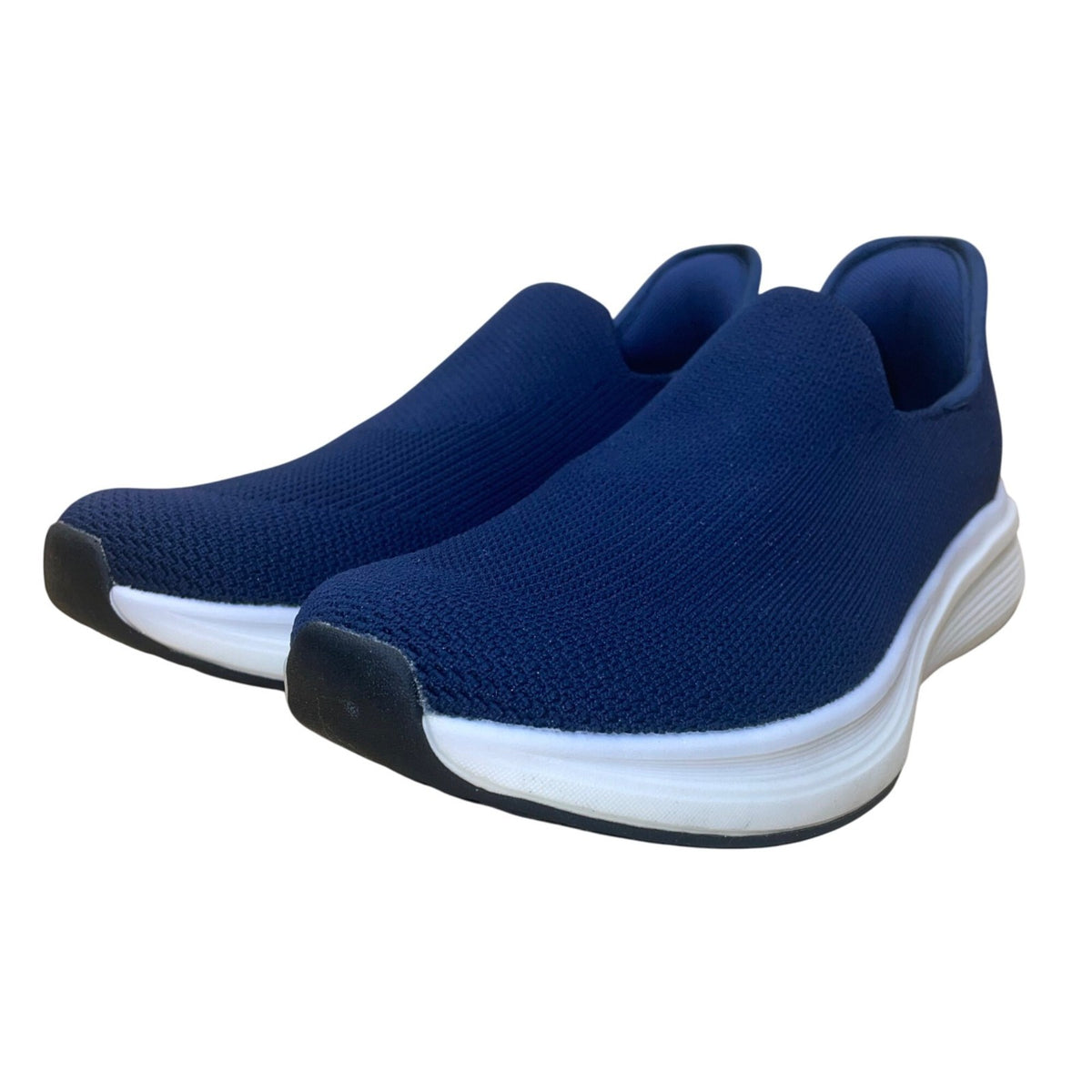 Bruno Marc Men’s Navy Blue Slip-On Knit Athletic Shoe Sneakers Size 11